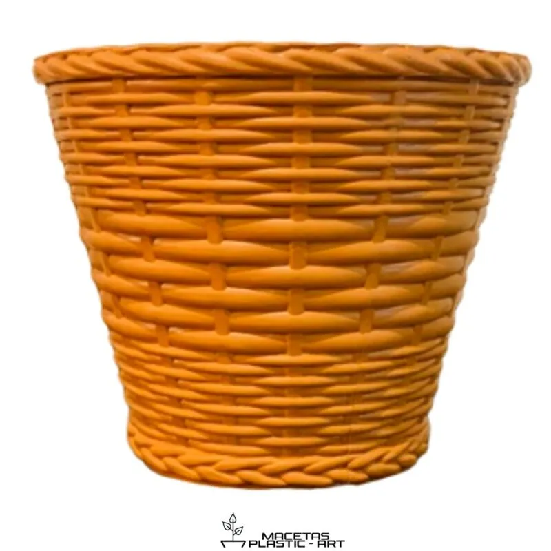 Maceta de plástico mimbre