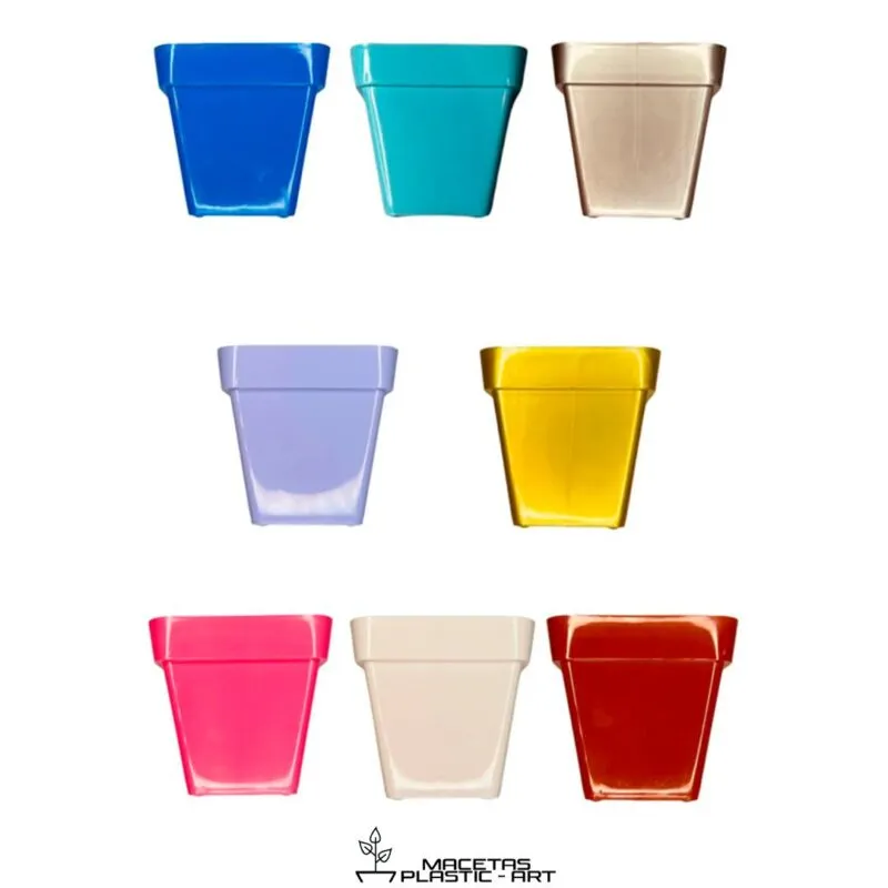 maceta cuadrada de plastico