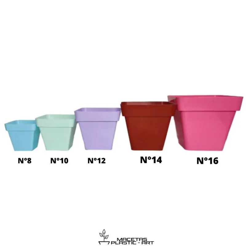 maceta cuadrada de plastico